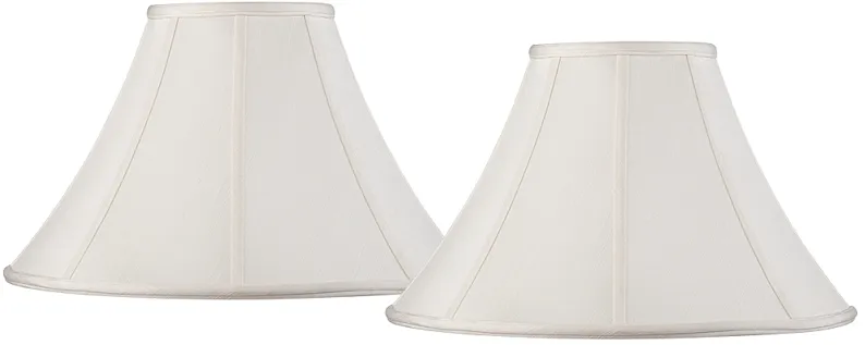Off-White Set of 2 Shantung Lamp Shades 7x18x10.5 (Spider)