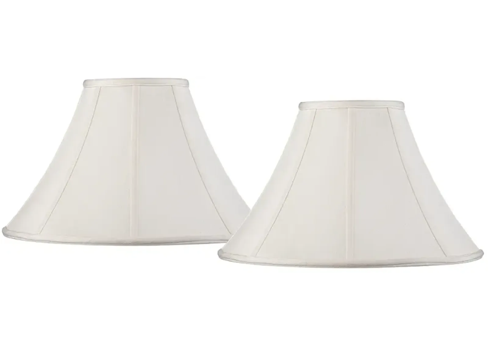 Off-White Set of 2 Shantung Lamp Shades 7x18x10.5 (Spider)