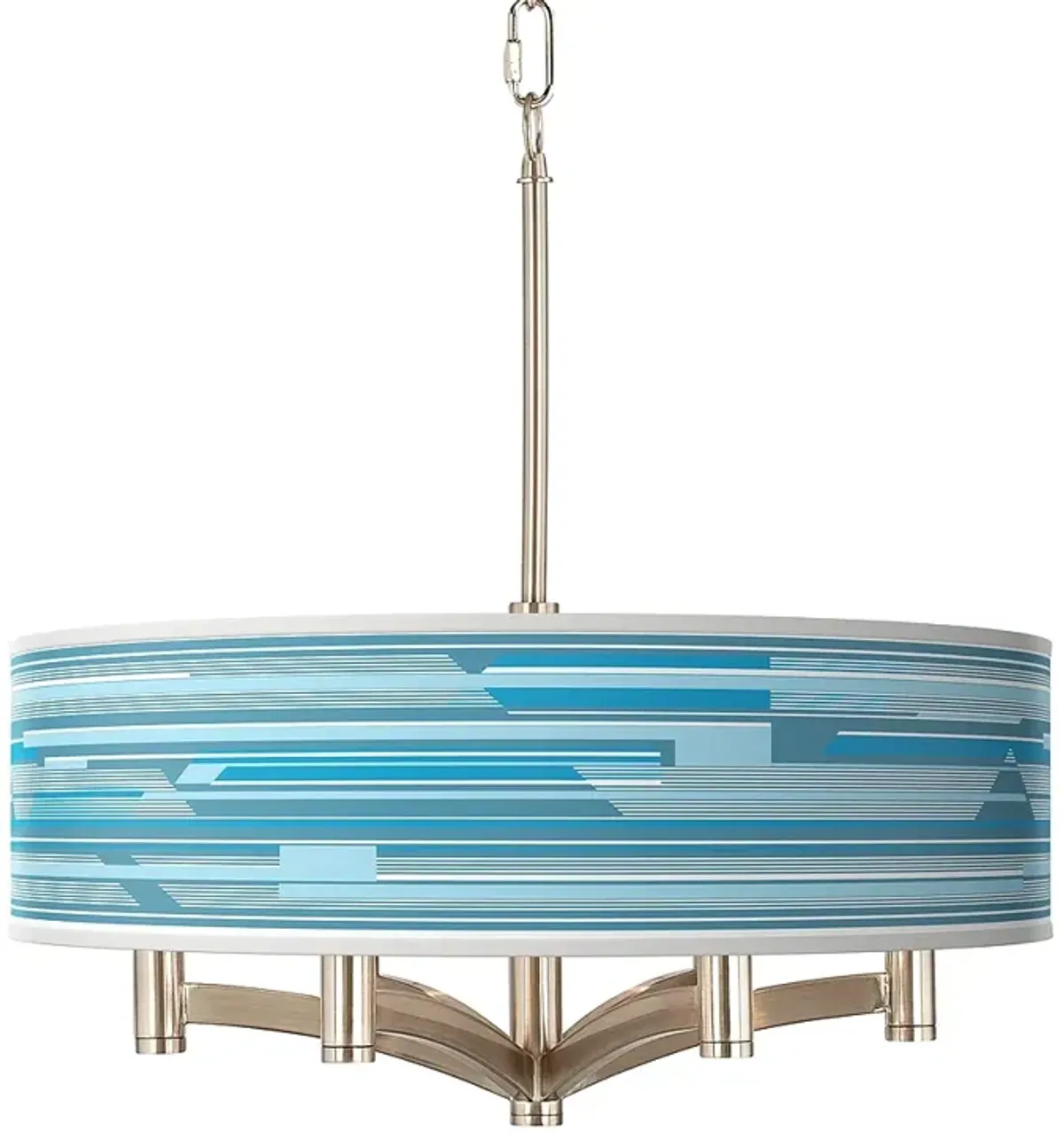 Urban Stripes Ava 6-Light Nickel Pendant Chandelier