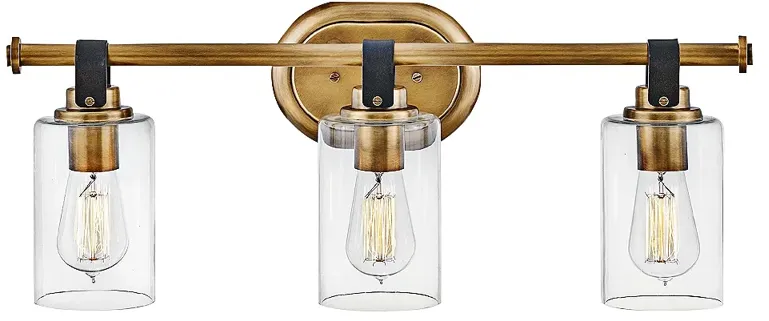 Hinkley Halstead 24" Wide 3-Light Heritage Brass Vanity Bath Light