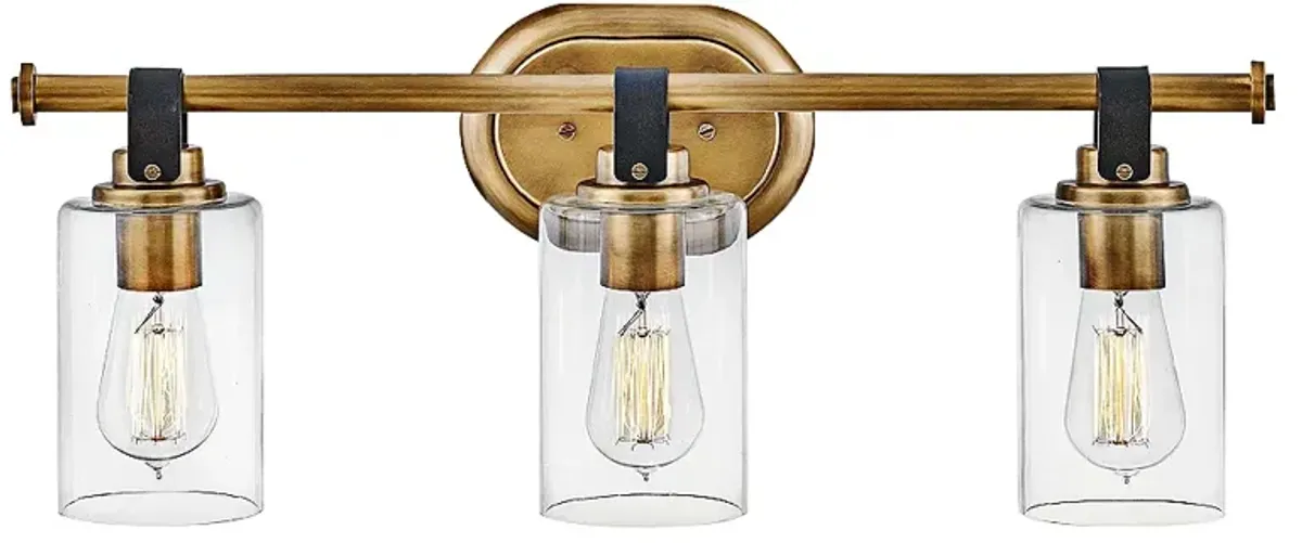 Hinkley Halstead 24" Wide 3-Light Heritage Brass Vanity Bath Light