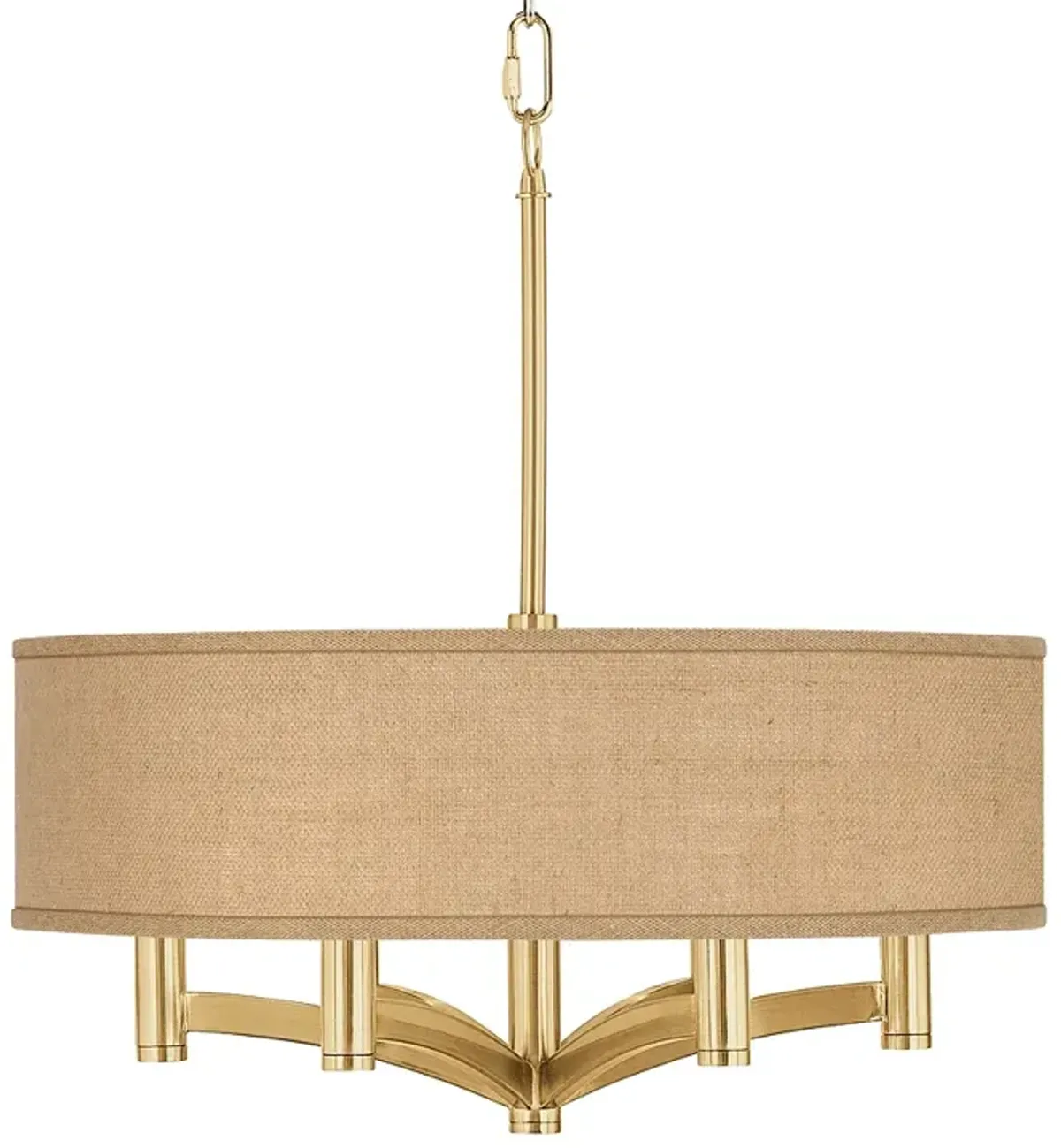 Woven Burlap Ava 6-Light Gold Pendant Chandelier