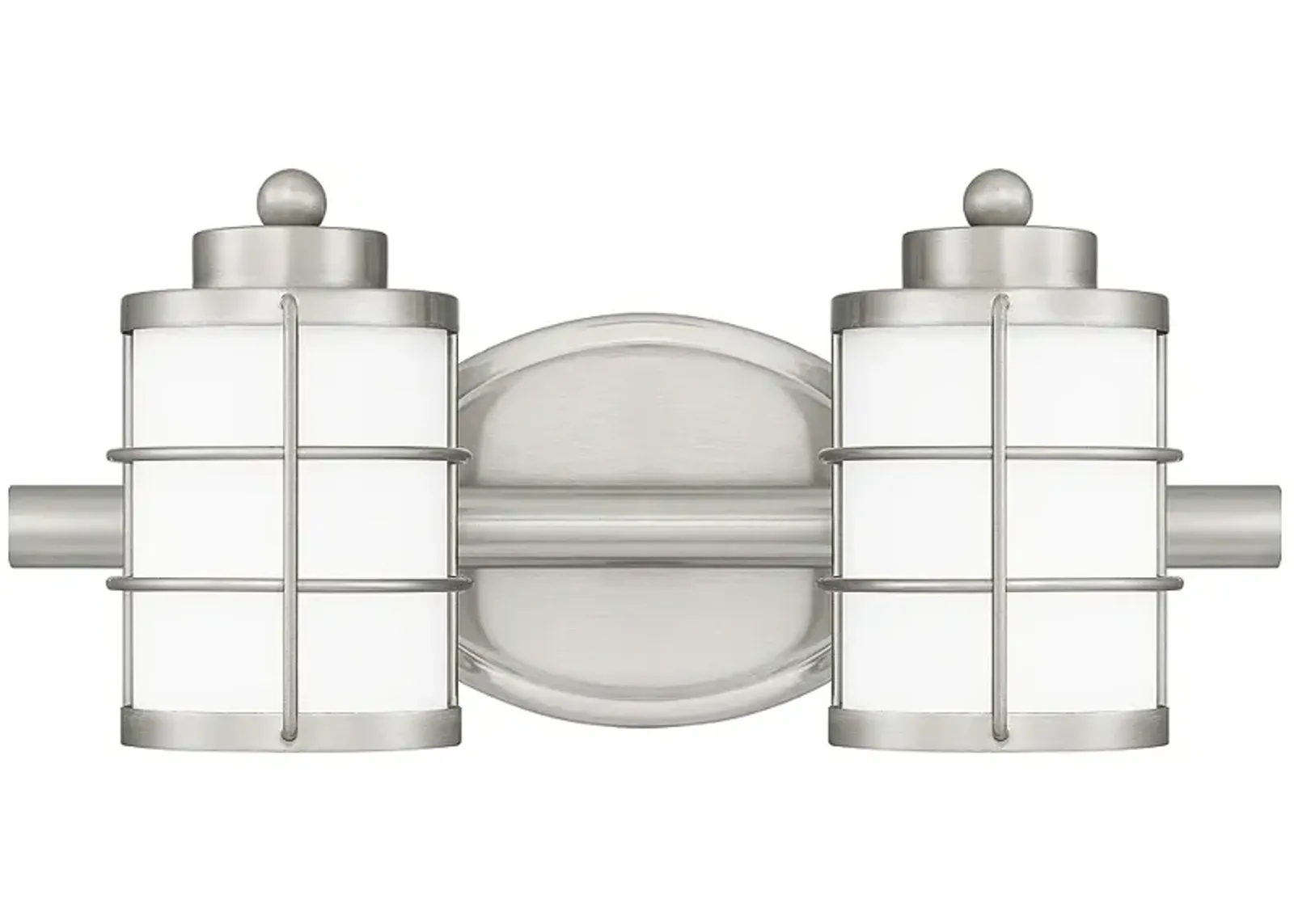 Hazlett 2-Light Brushed Nickel Vanity Light