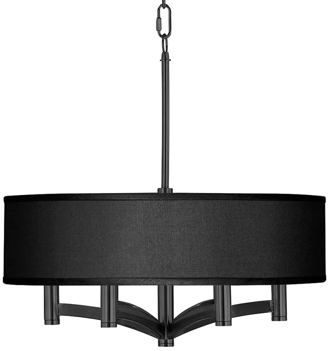 Giclee Glow Ava 20" Wide Black Faux Silk 6-Light Pendant Chandelier