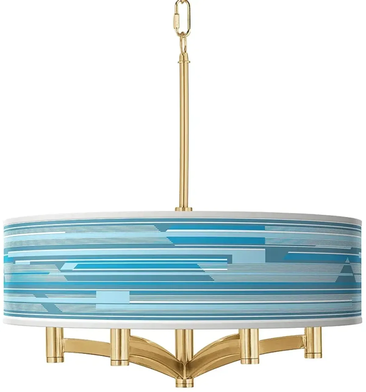 Urban Stripes Ava 6-Light Gold Pendant Chandelier