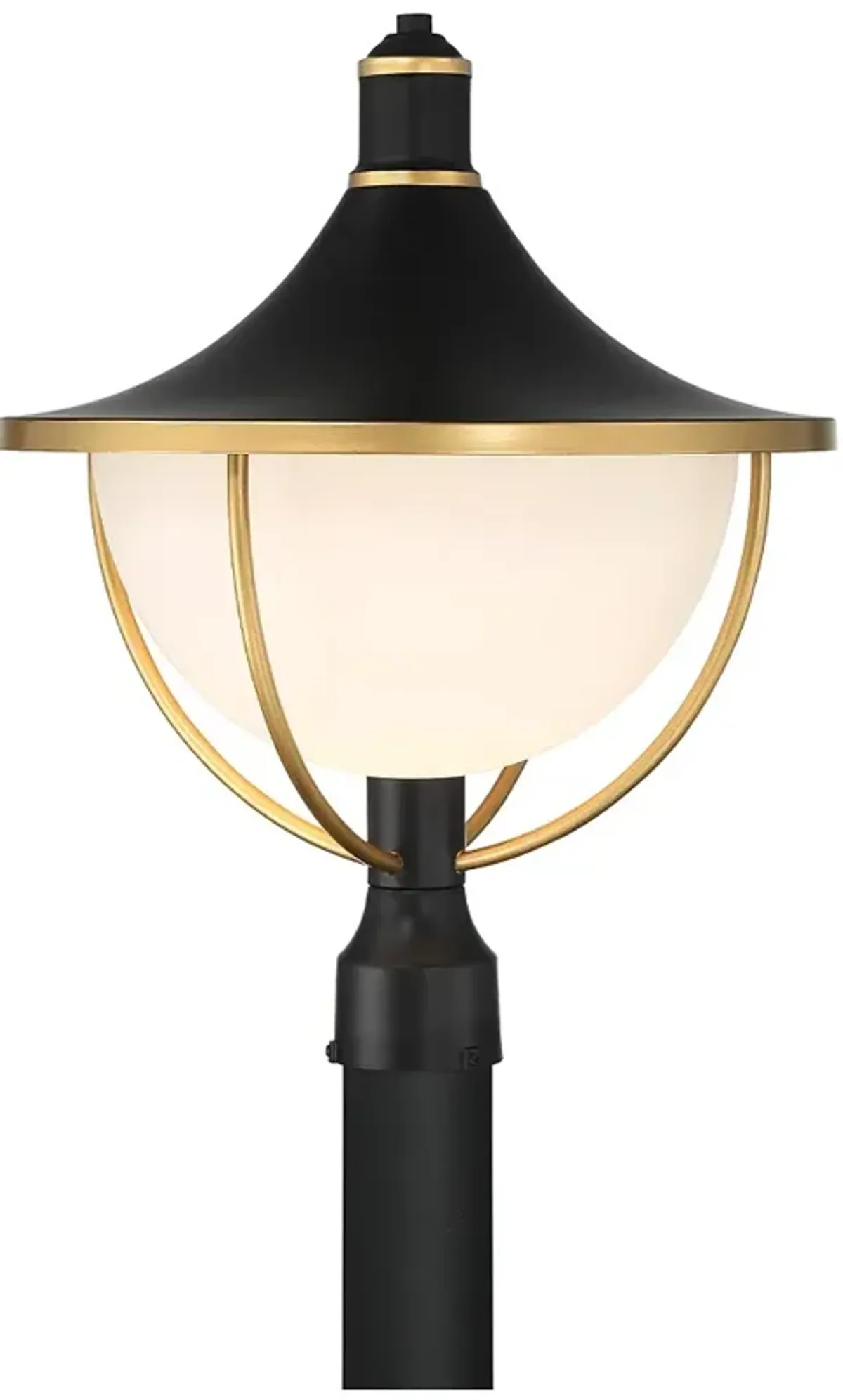 Atlas 1 Light Matte Black + Textured Gold Outdoor Post