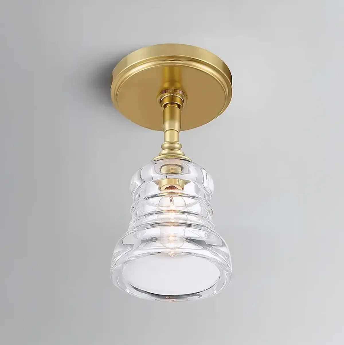 Gregory 1 Light Aged Brass Semi Flush Mount