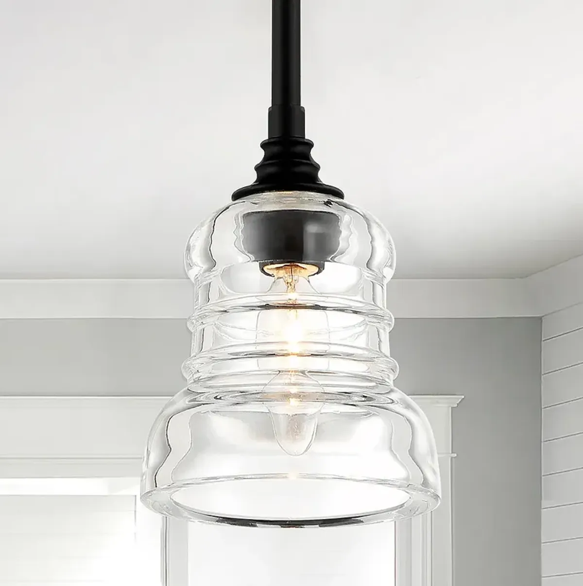 Gregory 1 Light Matte Black Mini Pendant