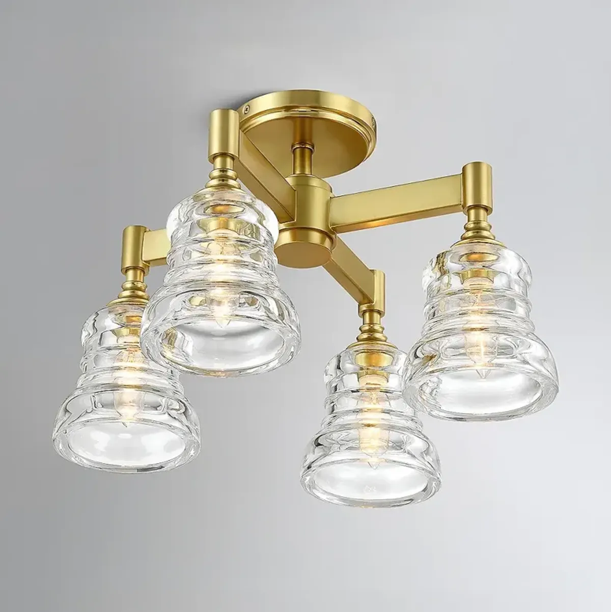 Gregory 4 Light Aged Brass Semi Flush Mount