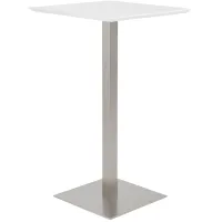 Elodie 23 3/4" Wide Matte White Brushed Steel Bar Table