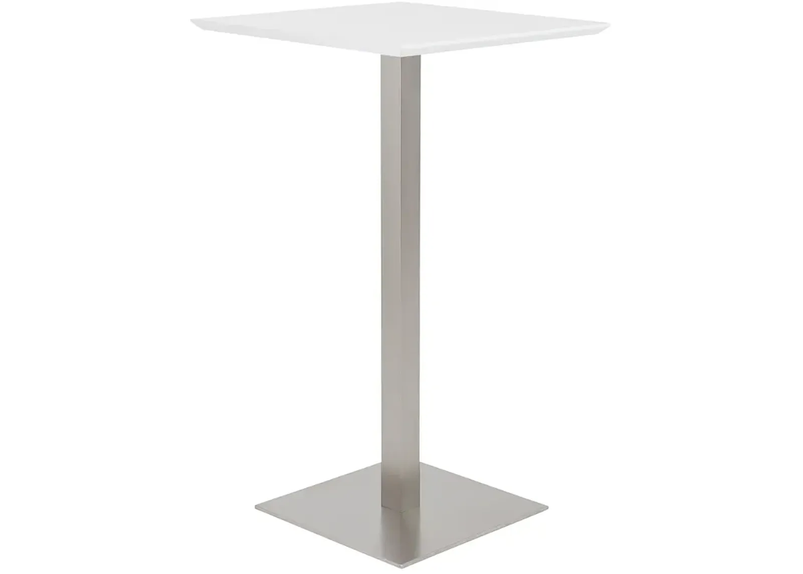 Elodie 23 3/4" Wide Matte White Brushed Steel Bar Table