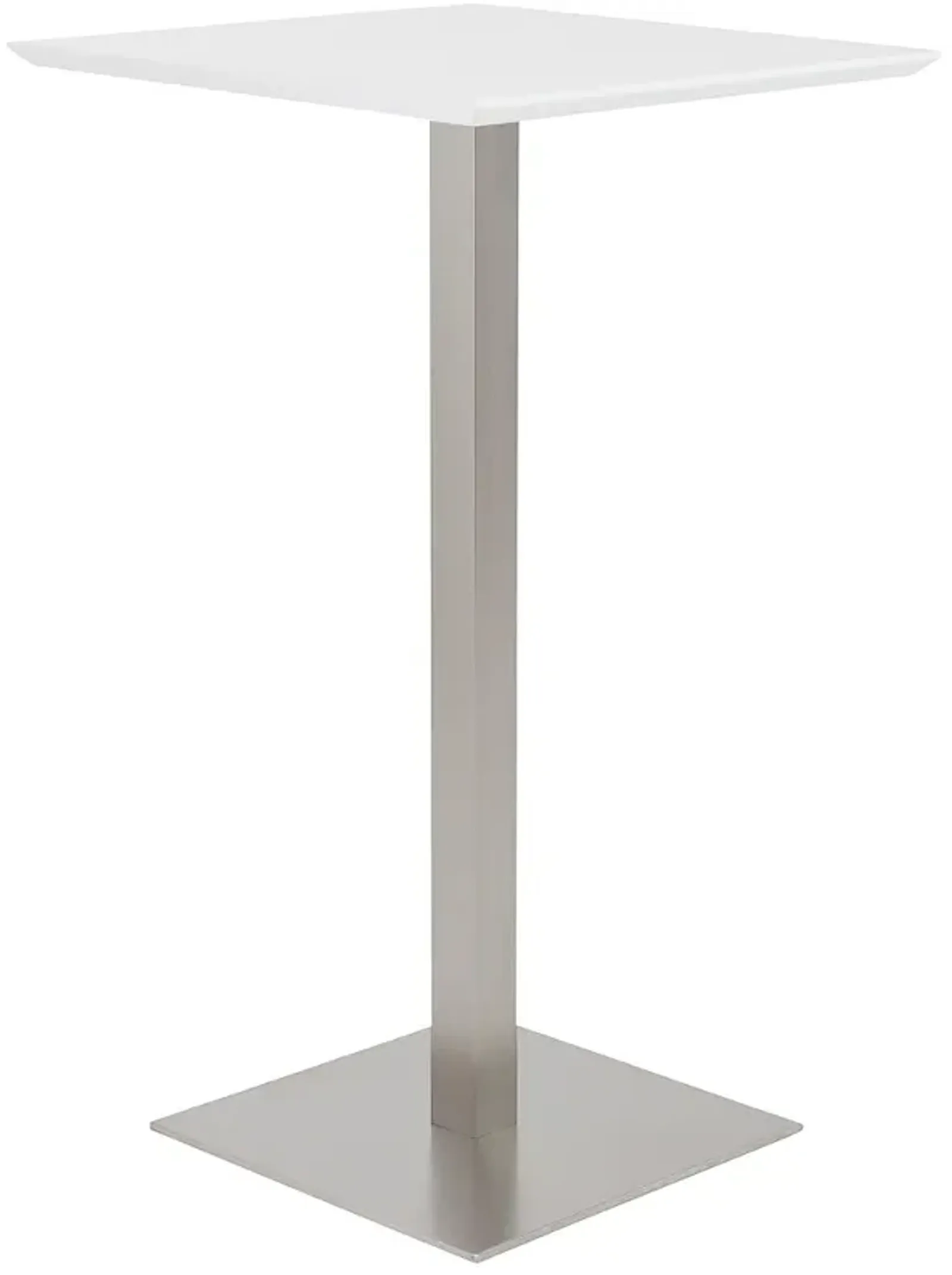 Elodie 23 3/4" Wide Matte White Brushed Steel Bar Table