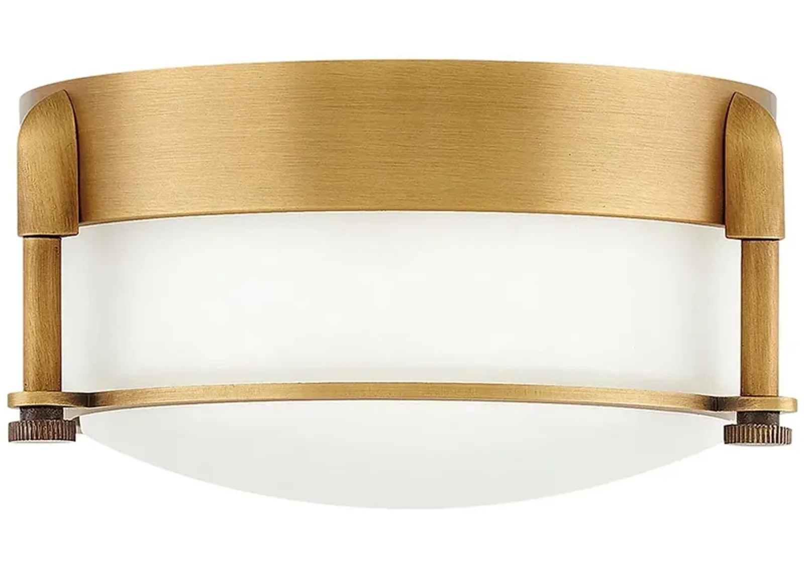 Hinkley Colbin 7" Wide Brass and White Glass Ceiling Light