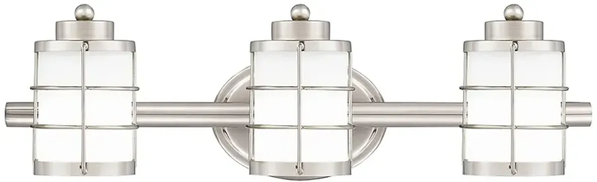 Hazlett 23" Wide Brushed Nickel 3-Light Bath Light