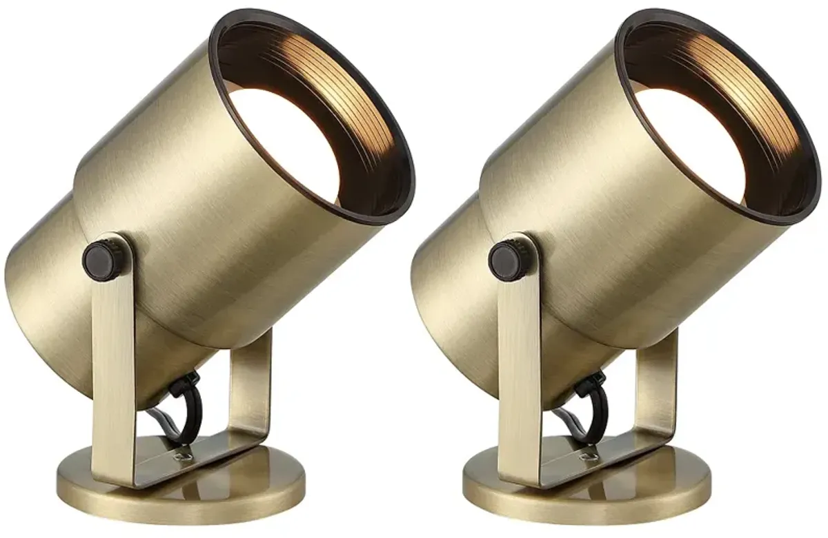 Pro Track Gold Finish 8" High Adjustable Accent Uplight Set of 2