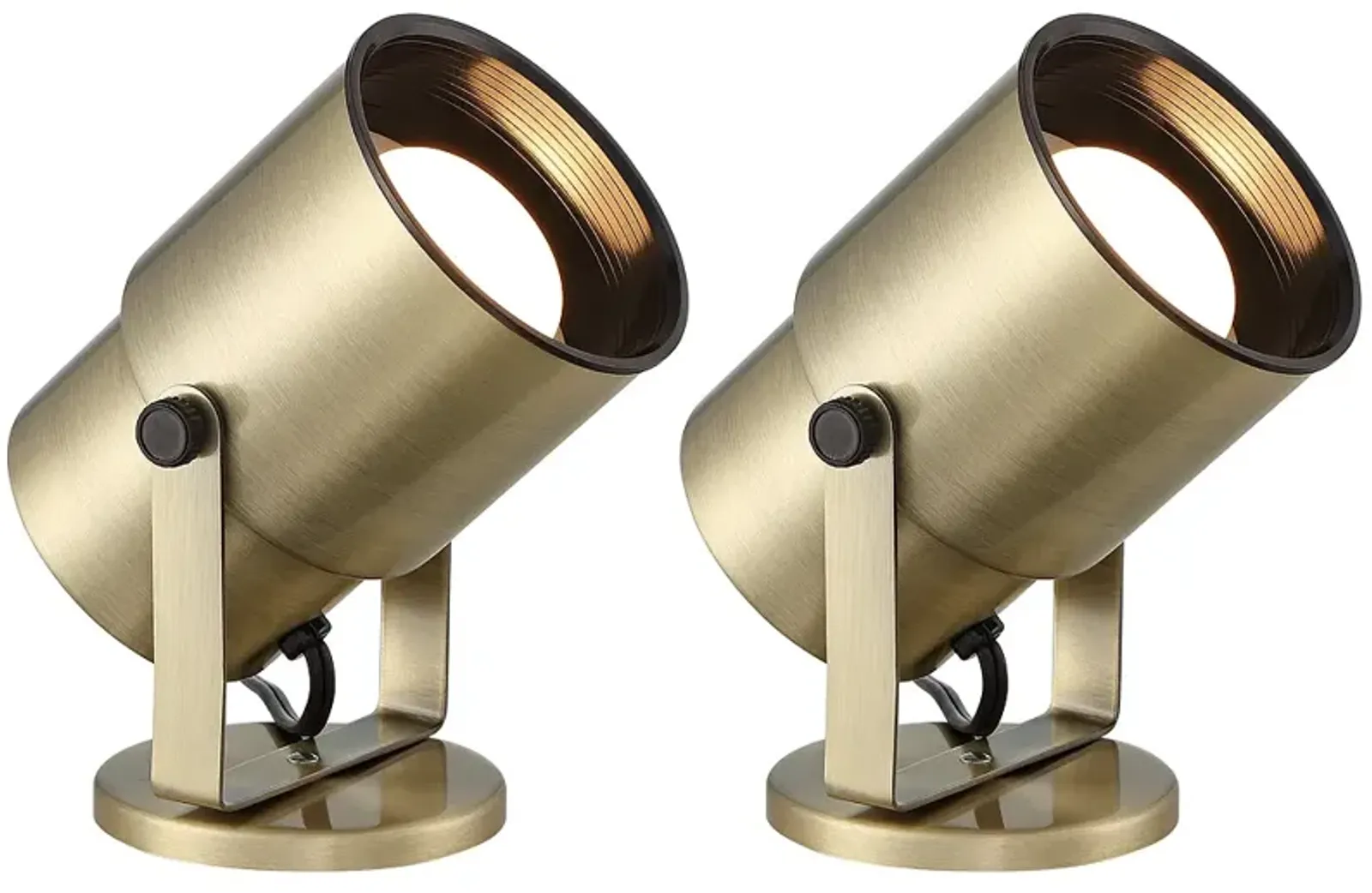 Pro Track Gold Finish 8" High Adjustable Accent Uplight Set of 2