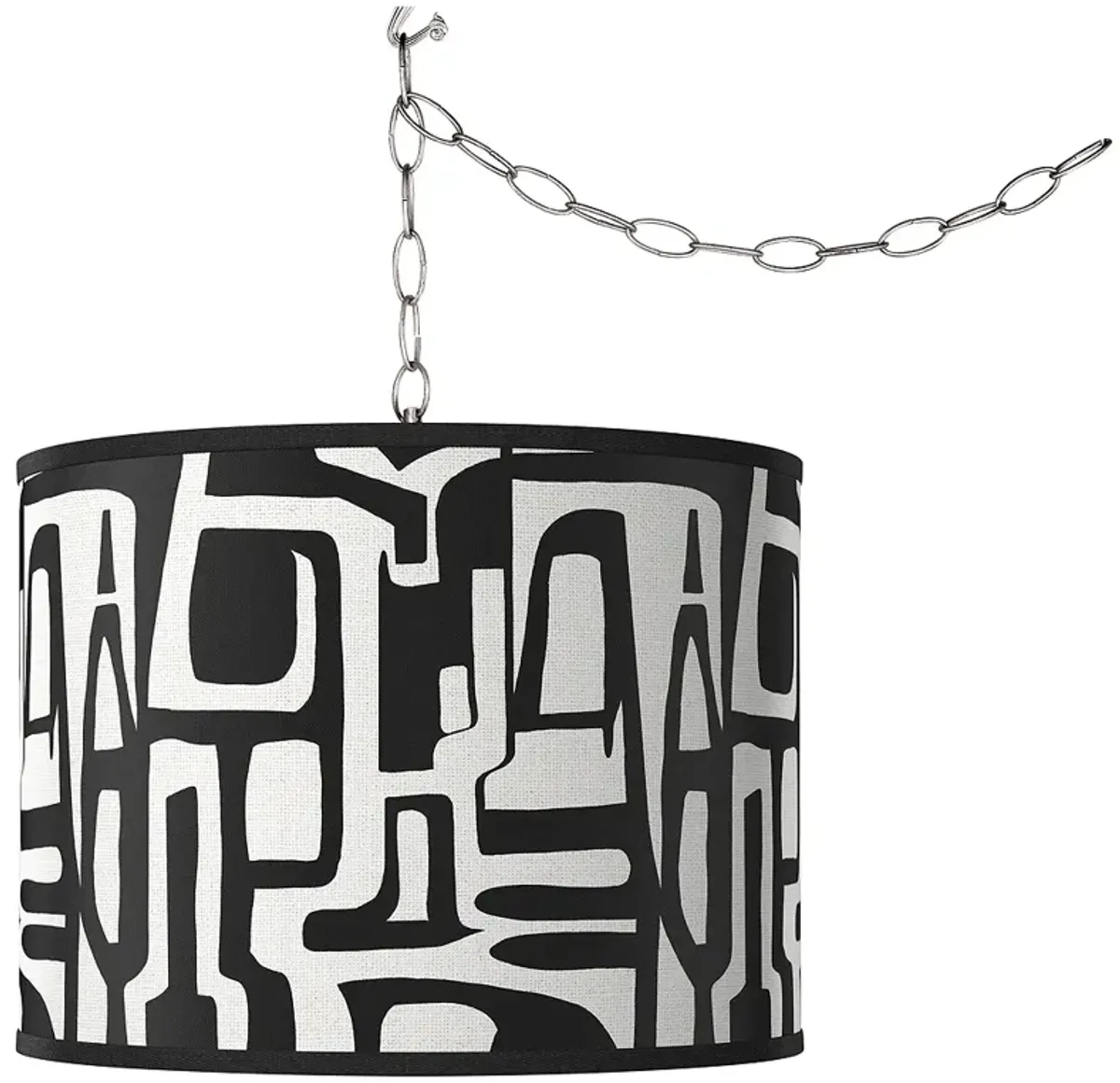 Swag Style Tempo Giclee Shade Plug-In Chandelier