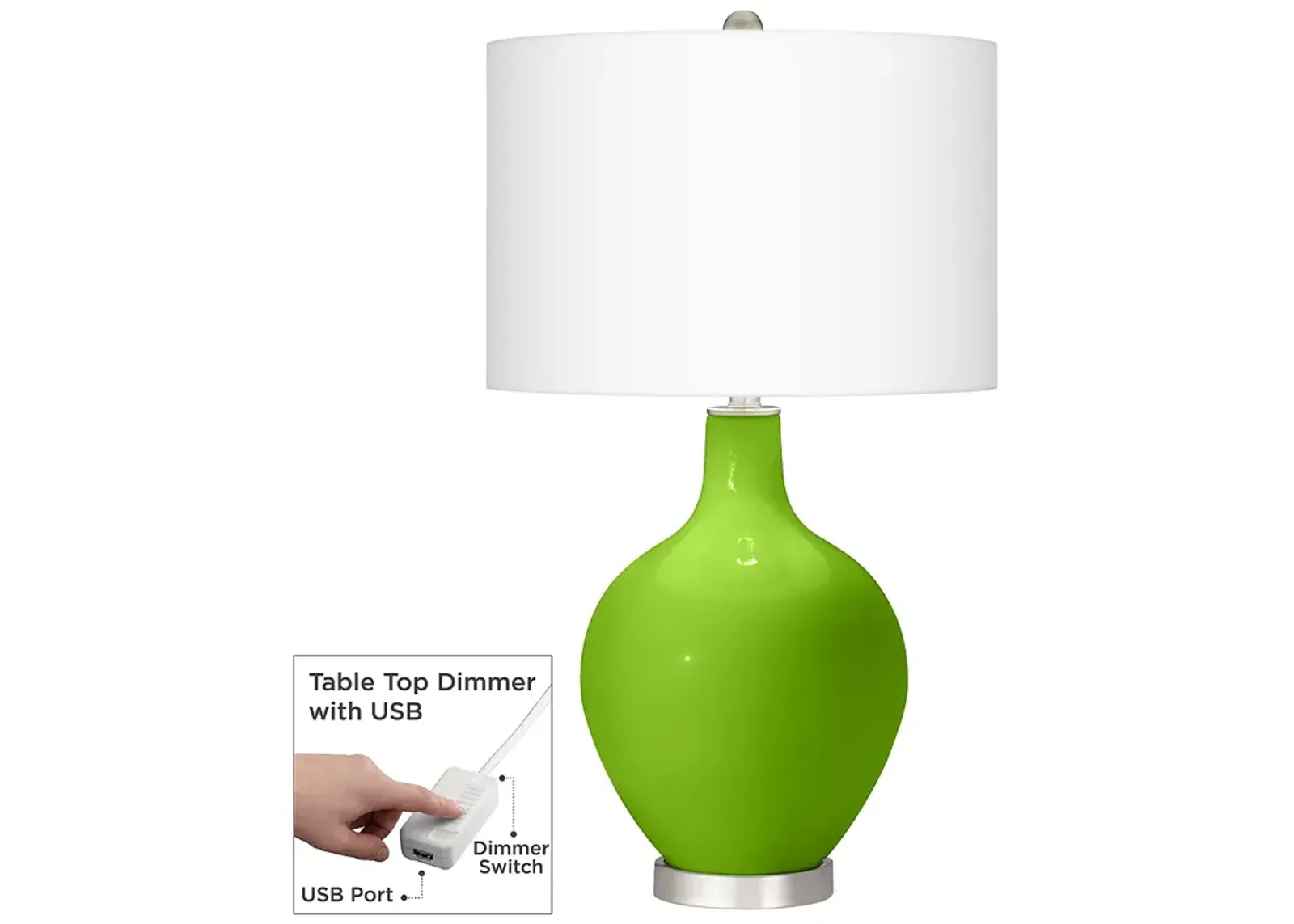 Neon Green Ovo Table Lamp With Dimmer