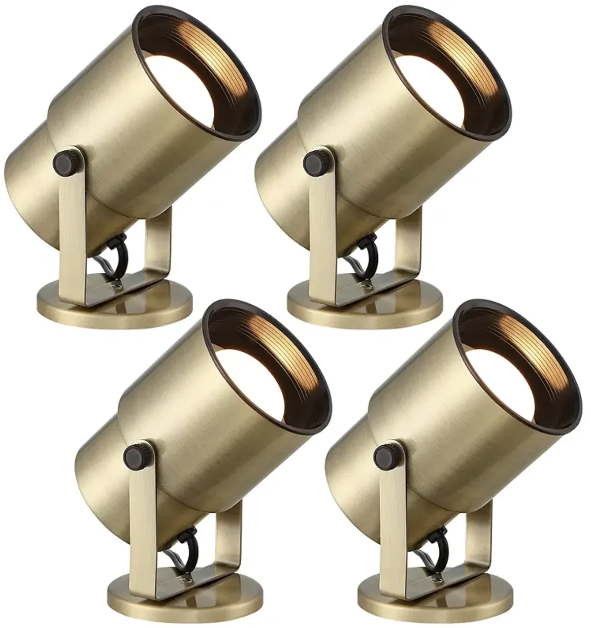 Pro Track Gold Finish 8" High Adjustable Accent Uplight Set of 4