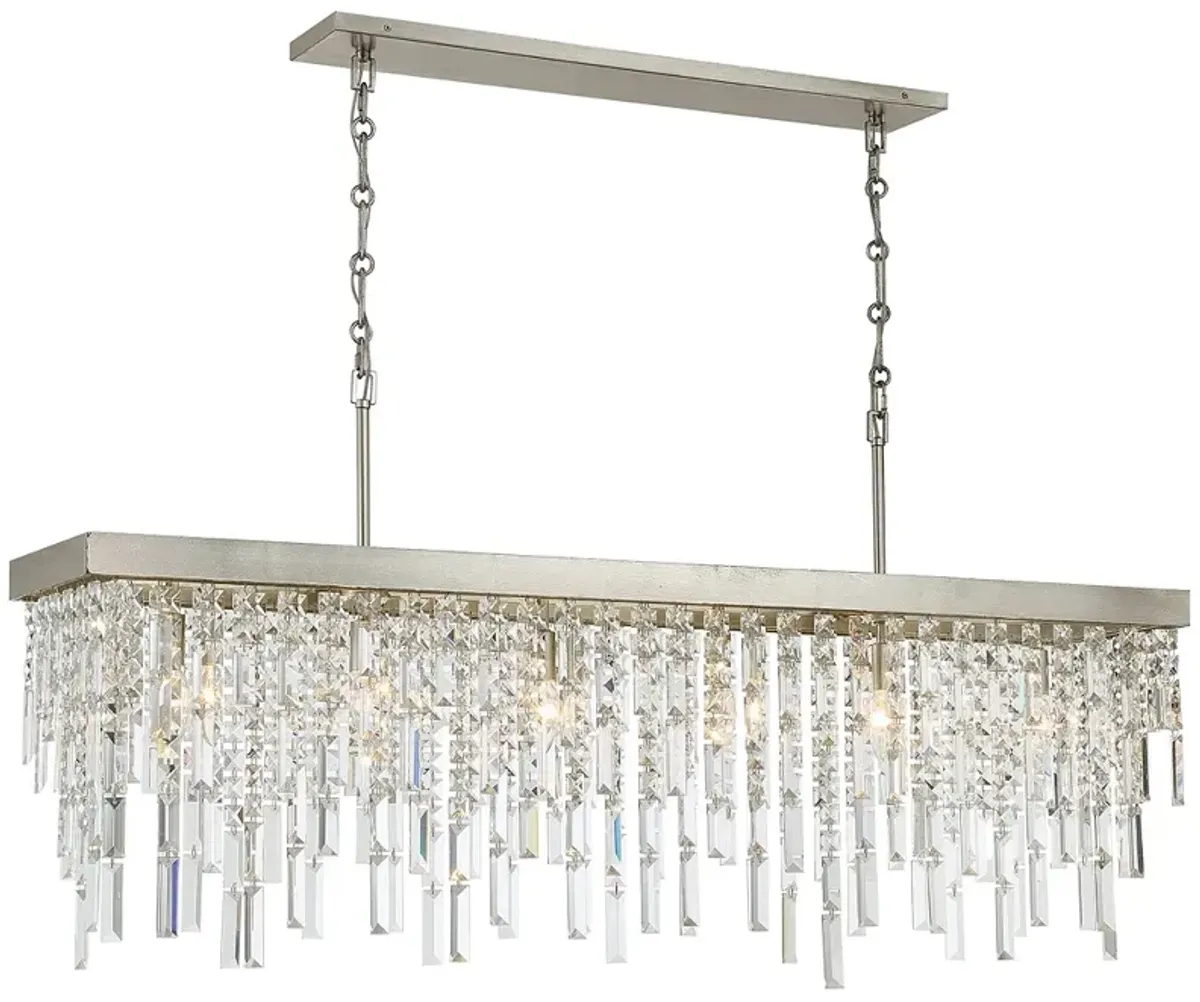 Winfield 6 Light Antique Silver Linear Chandelier