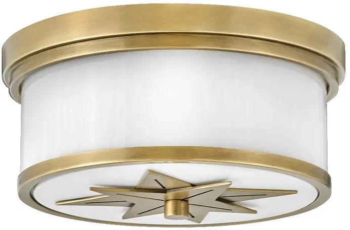 Hinkley Montrose Star 12" Wide White and Brass Ceiling Light