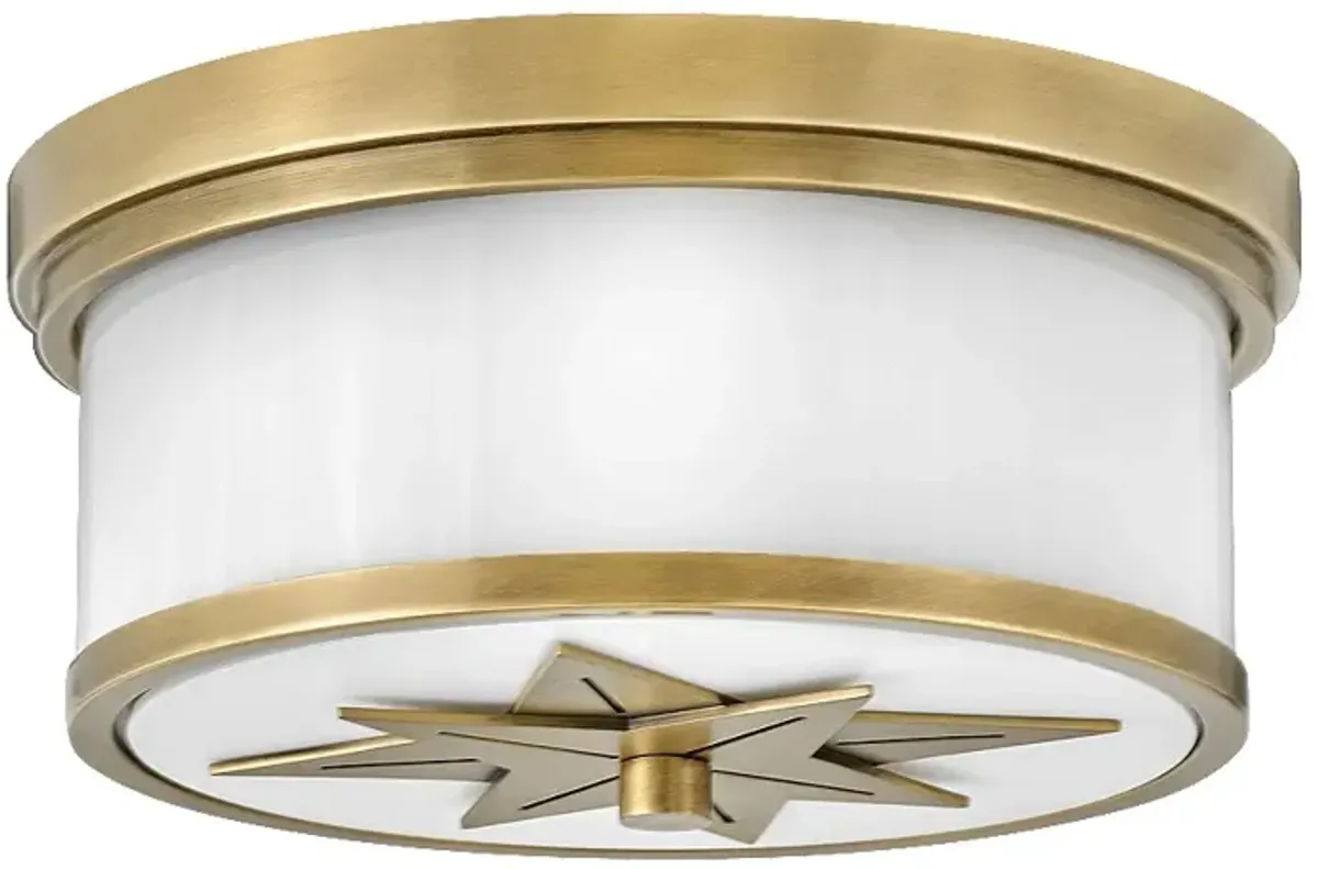 Hinkley Montrose Star 12" Wide White and Brass Ceiling Light