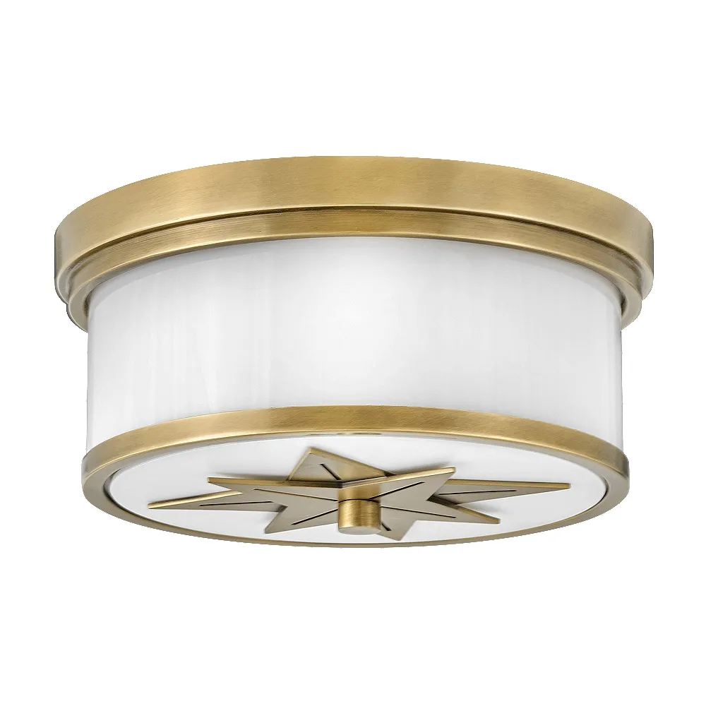 Hinkley Montrose Star 12" Wide White and Brass Ceiling Light