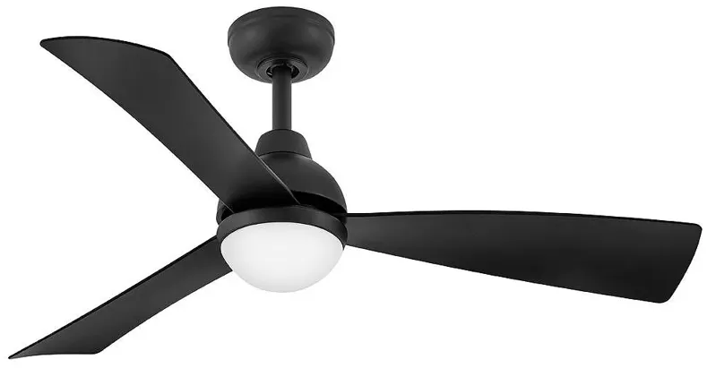 44" Hinkley Una Matte Black 3-Blade LED Smart Ceiling Fan