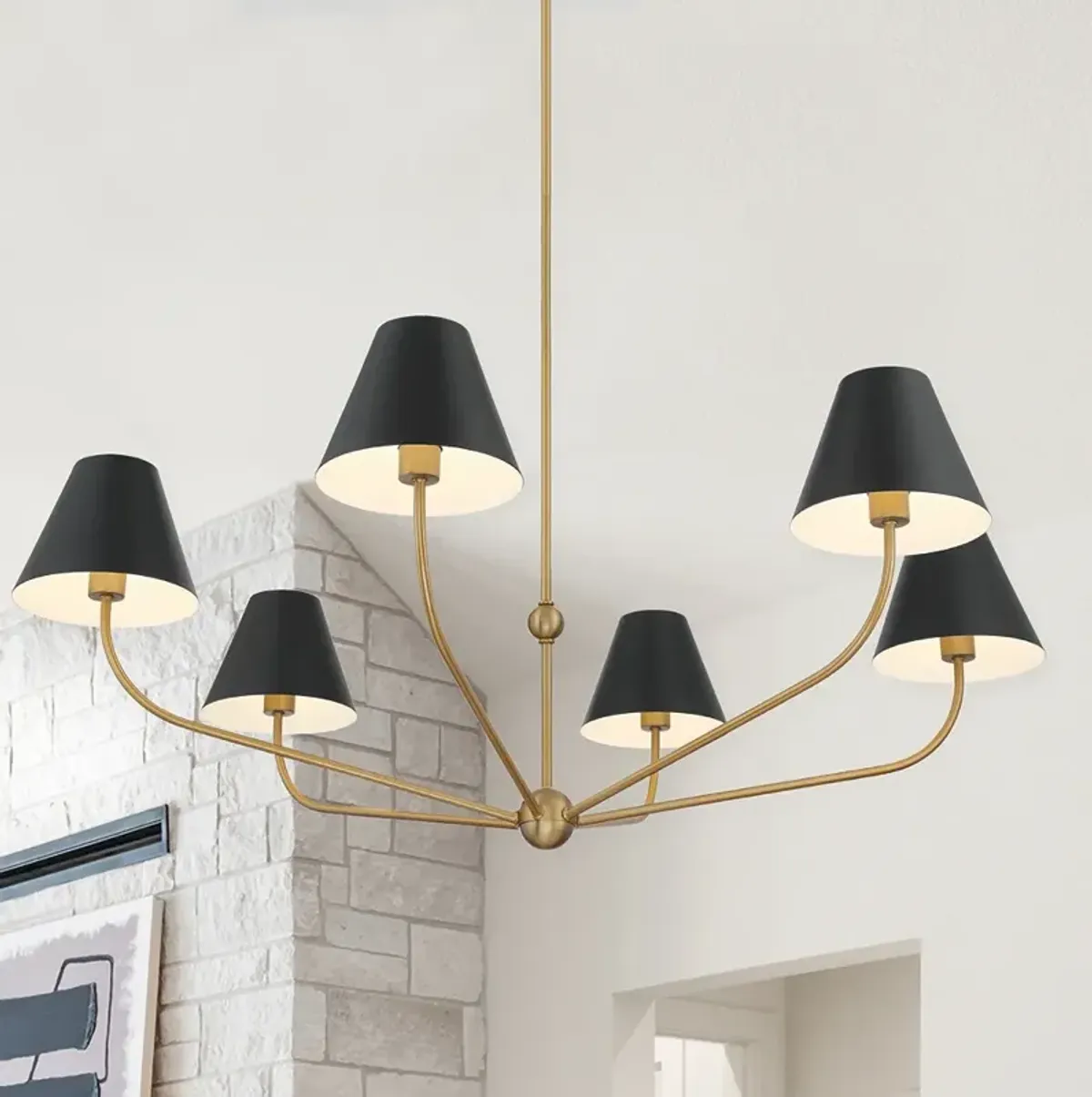 Crystorama Xavier 48" Wide Vibrant Gold 6-Light Chandelier