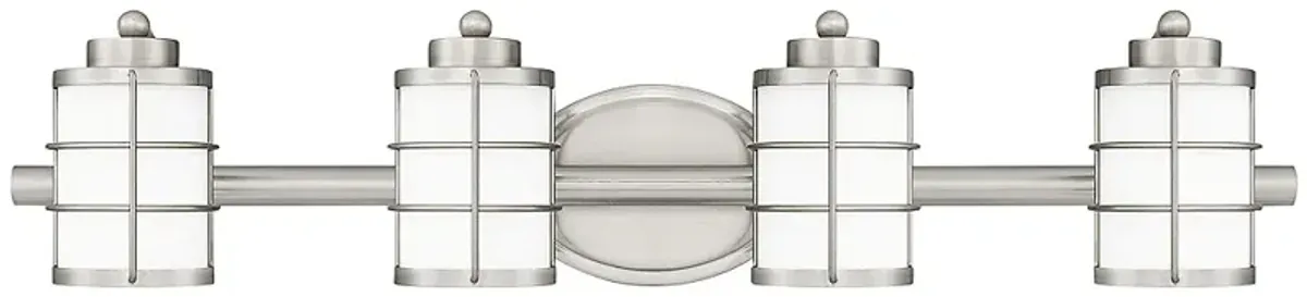 Quoizel Hazlett 31" Wide Brushed Nickel 4-Light Bath Light