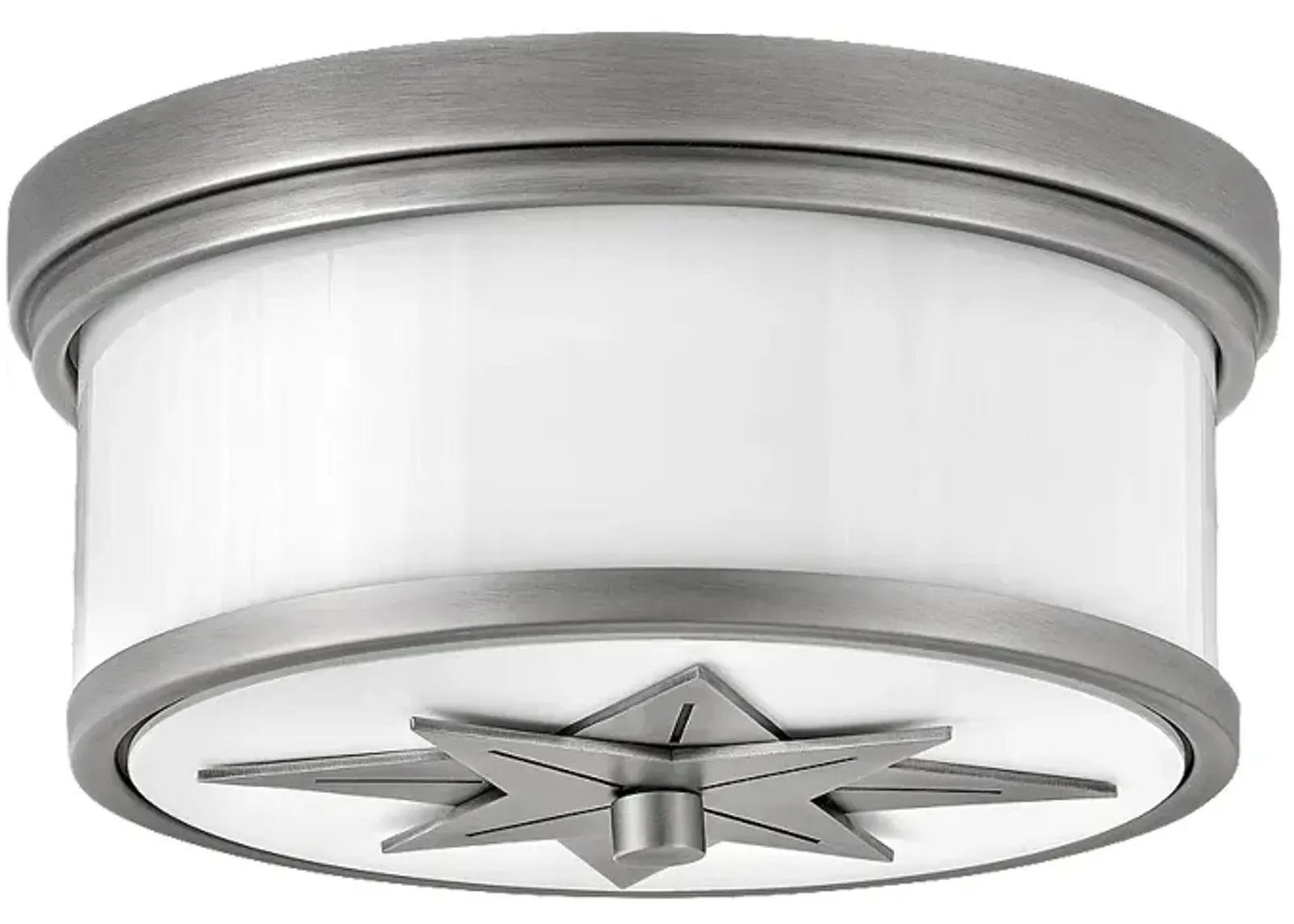 Hinkley Montrose Star 12" Wide White and Nickel Ceiling Light