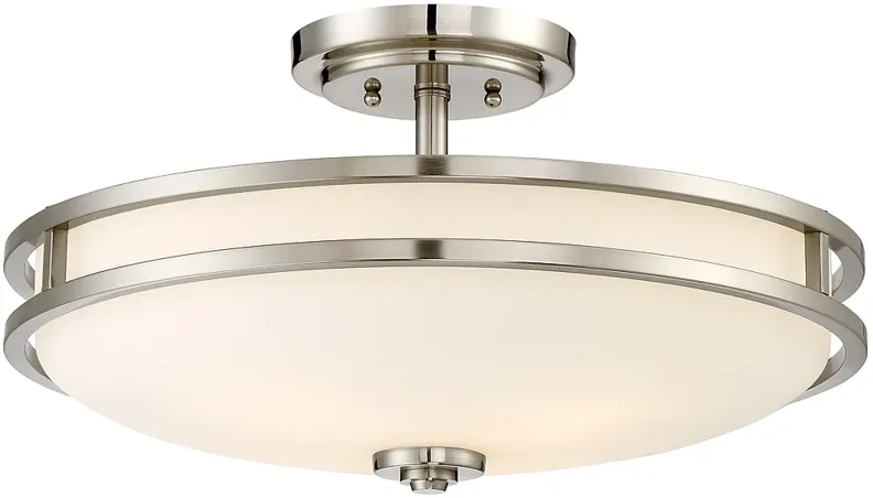 Cadet 19.25-in W Brushed Nickel Semi-Flush Mount