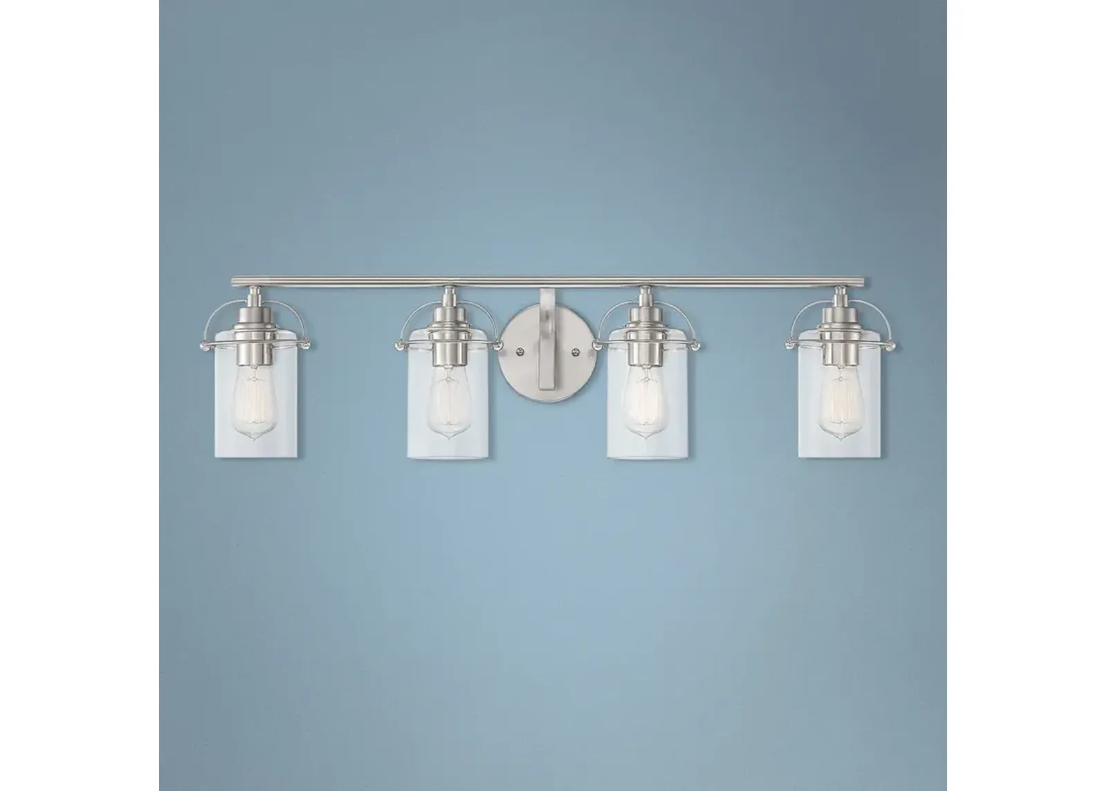 Quoizel Emerson 33 1/2"W Brushed Nickel 4-Light Bath Light