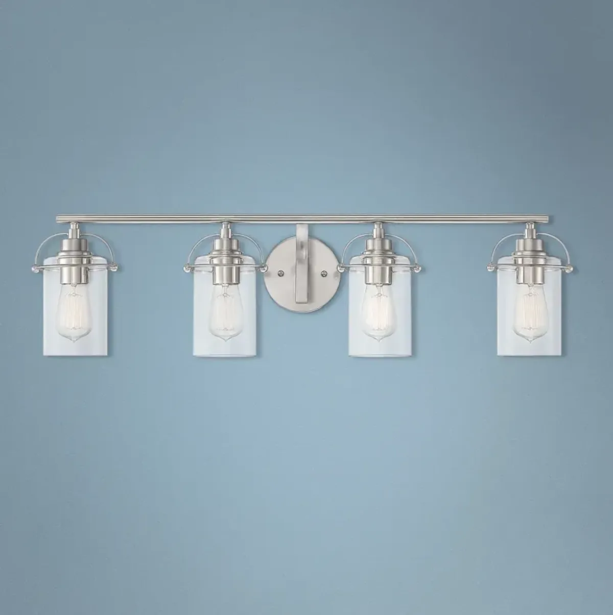 Quoizel Emerson 33 1/2"W Brushed Nickel 4-Light Bath Light