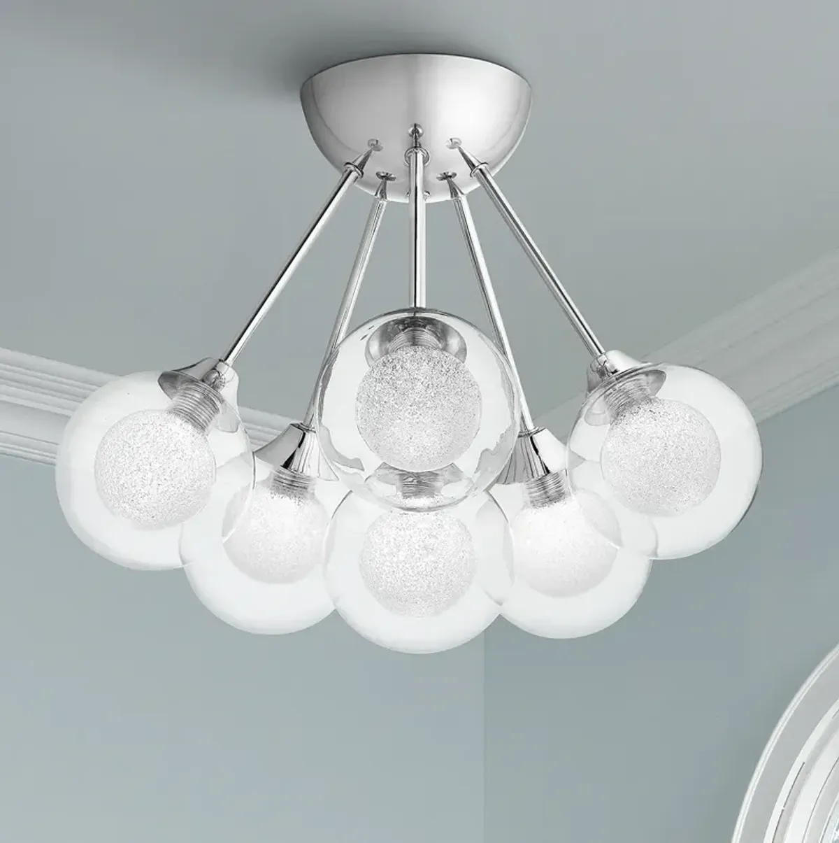 Quoizel Platinum Spellbound 16" Wide Chrome 6-Light Ceiling Light