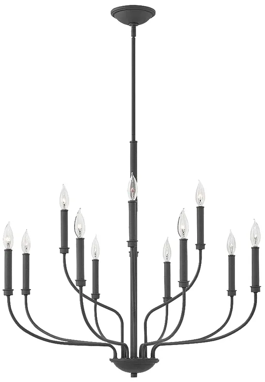 Hinkley Alister 32" Wide Two Tier Bronze Candelabra Chandelier