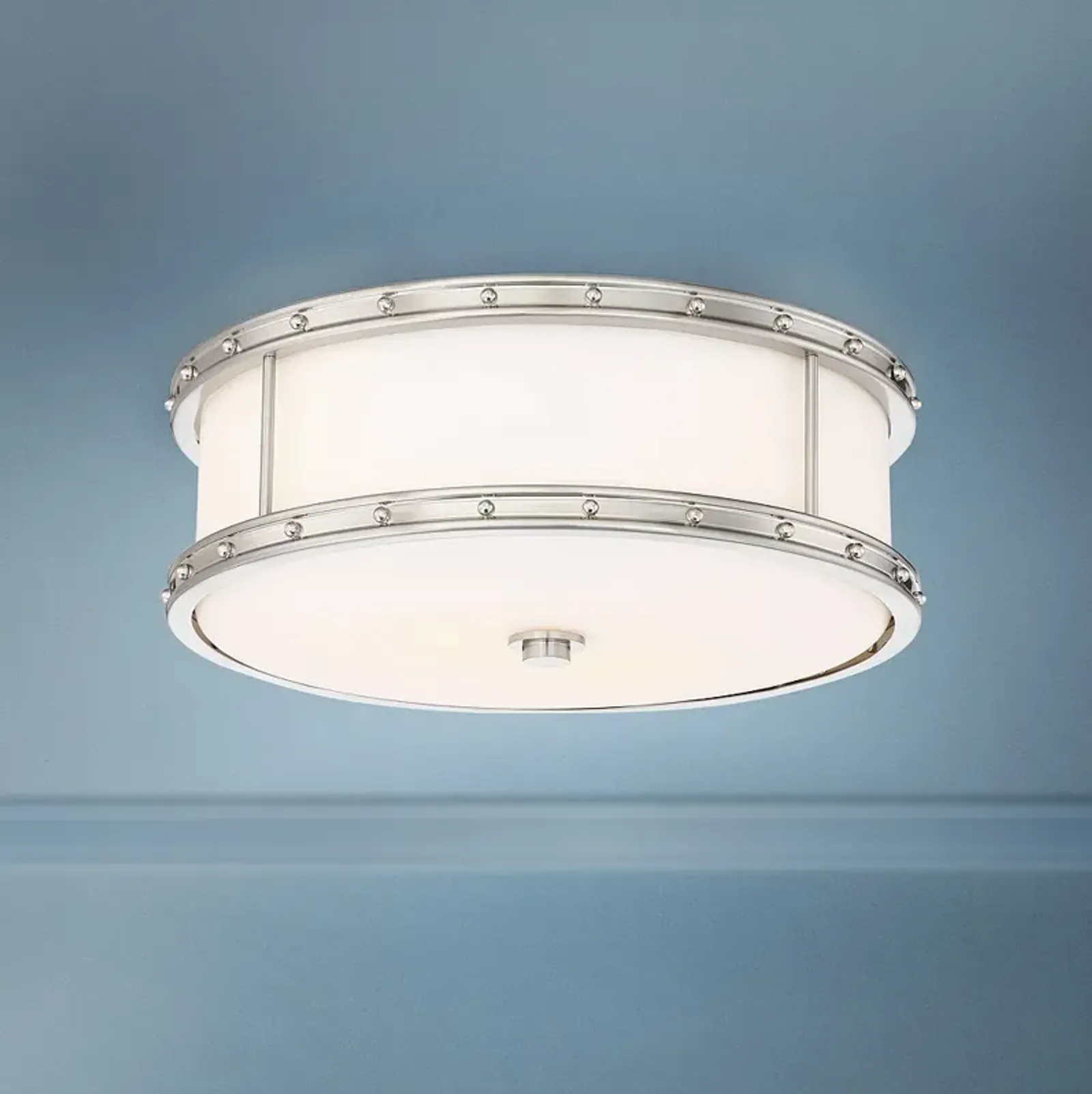 Minka Lavery 15 1/2" Wide Brushed Nickel Drum LED Ceiling Light