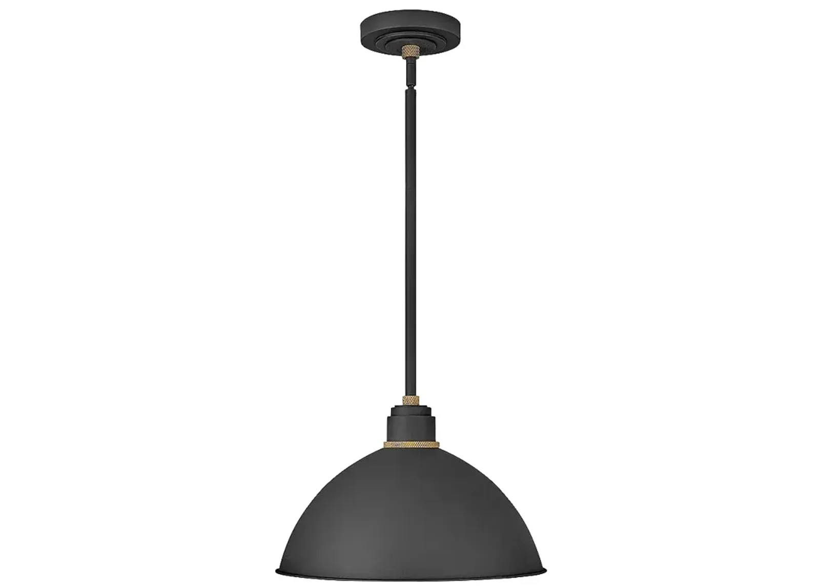 Foundry Dome 10 1/2"H Textured Black Outdoor Hanging Light