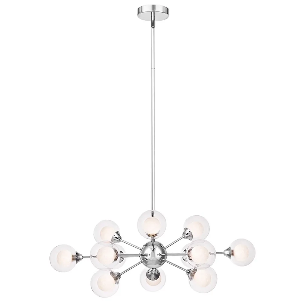 Spellbound 29"W Polished Chrome 5-Light Sputnik Chandelier