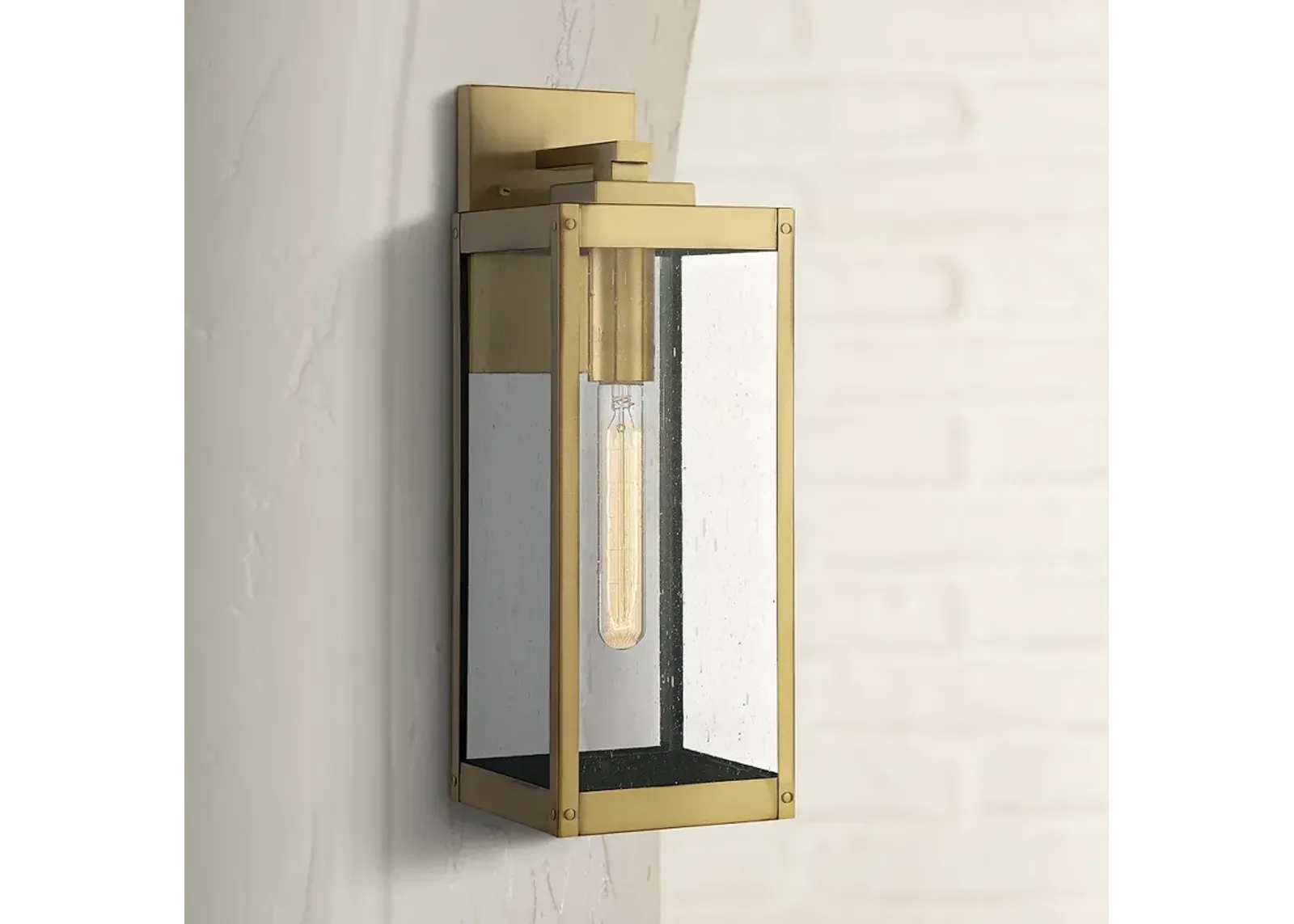 Quoizel Westover 17" High Antique Brass Outdoor Wall Light