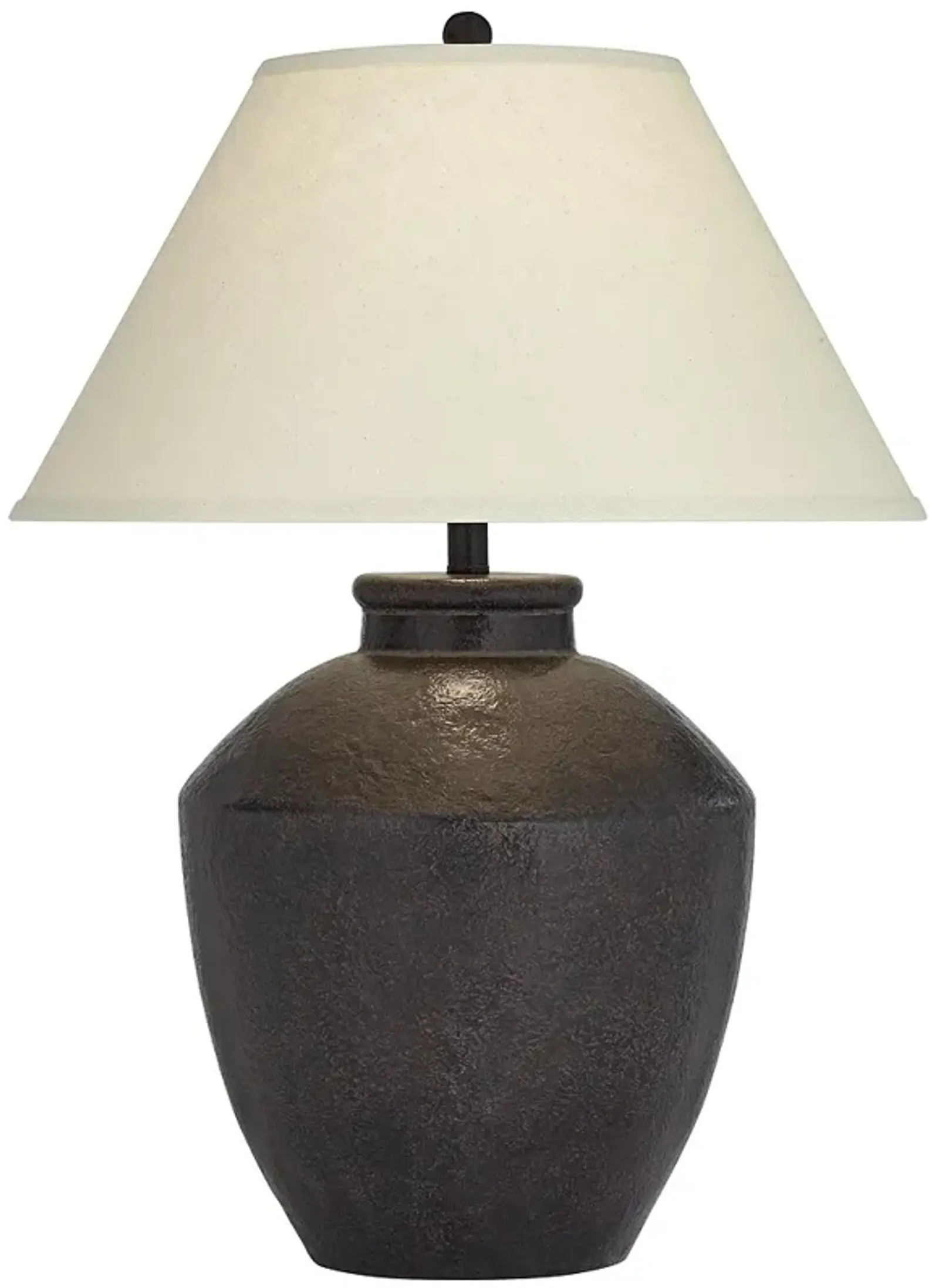 Franklin Iron Works Massa 29 1/2" Black Terracotta Jar Table Lamp