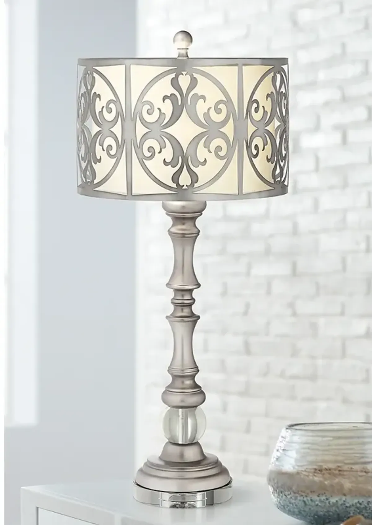 Pacific Coast Lighting Vernon 30 1/2" Silver Candlestick Table Lamp