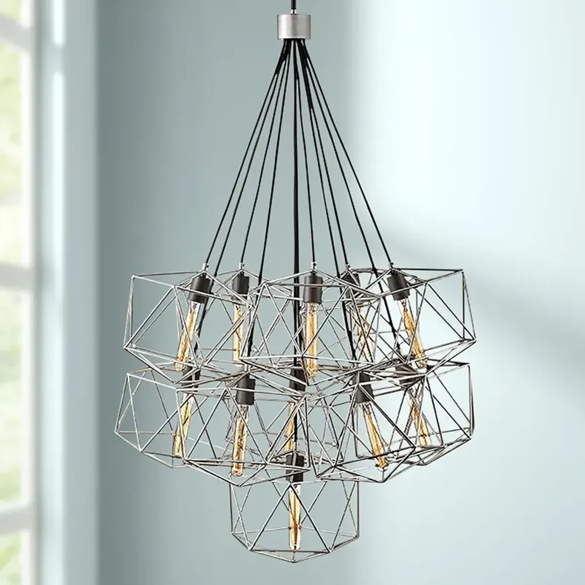 Astrid 33 1/2" Wide Silver Patina 11-Light Cluster Pendant