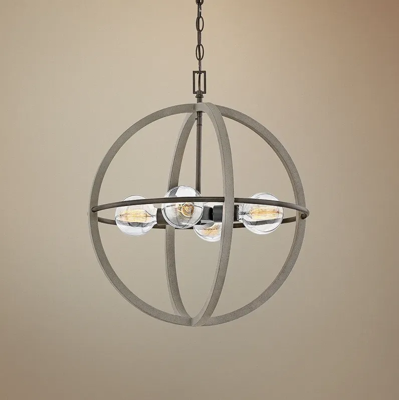 Hinkley Bodie 20" Wide Dark Cement 4-Light Orb Pendant Light