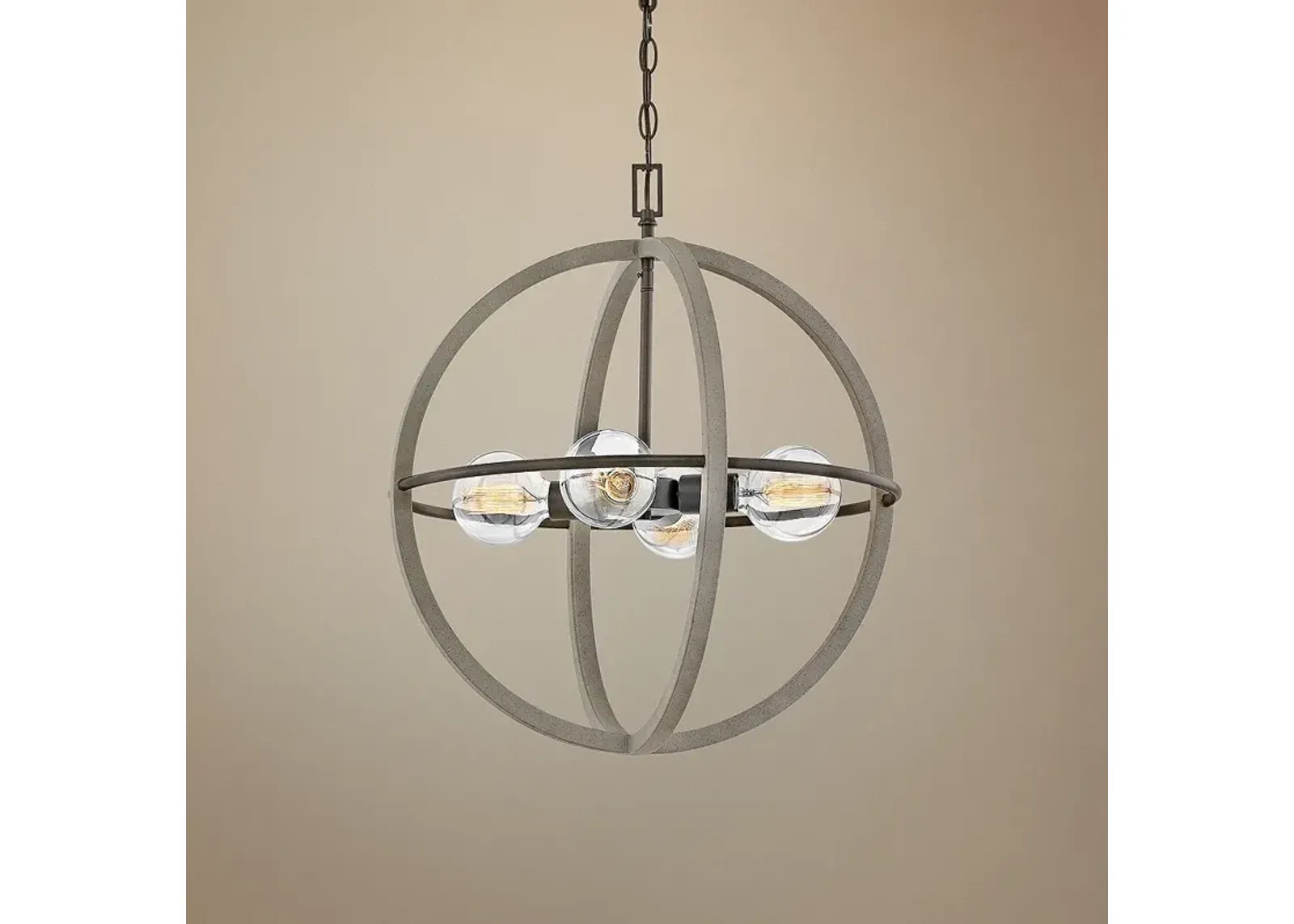 Hinkley Bodie 20" Wide Dark Cement 4-Light Orb Pendant Light