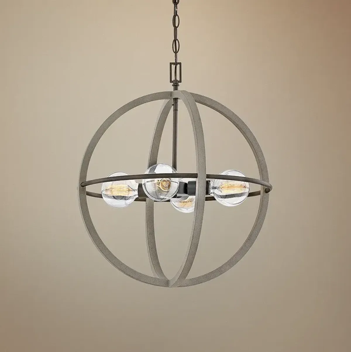 Hinkley Bodie 20" Wide Dark Cement 4-Light Orb Pendant Light