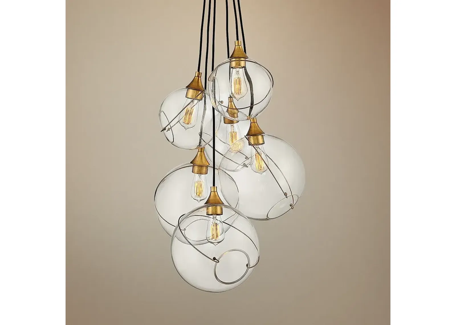 Hinkley Skye 24"W Heritage Brass 6-Light Cluster Pendant