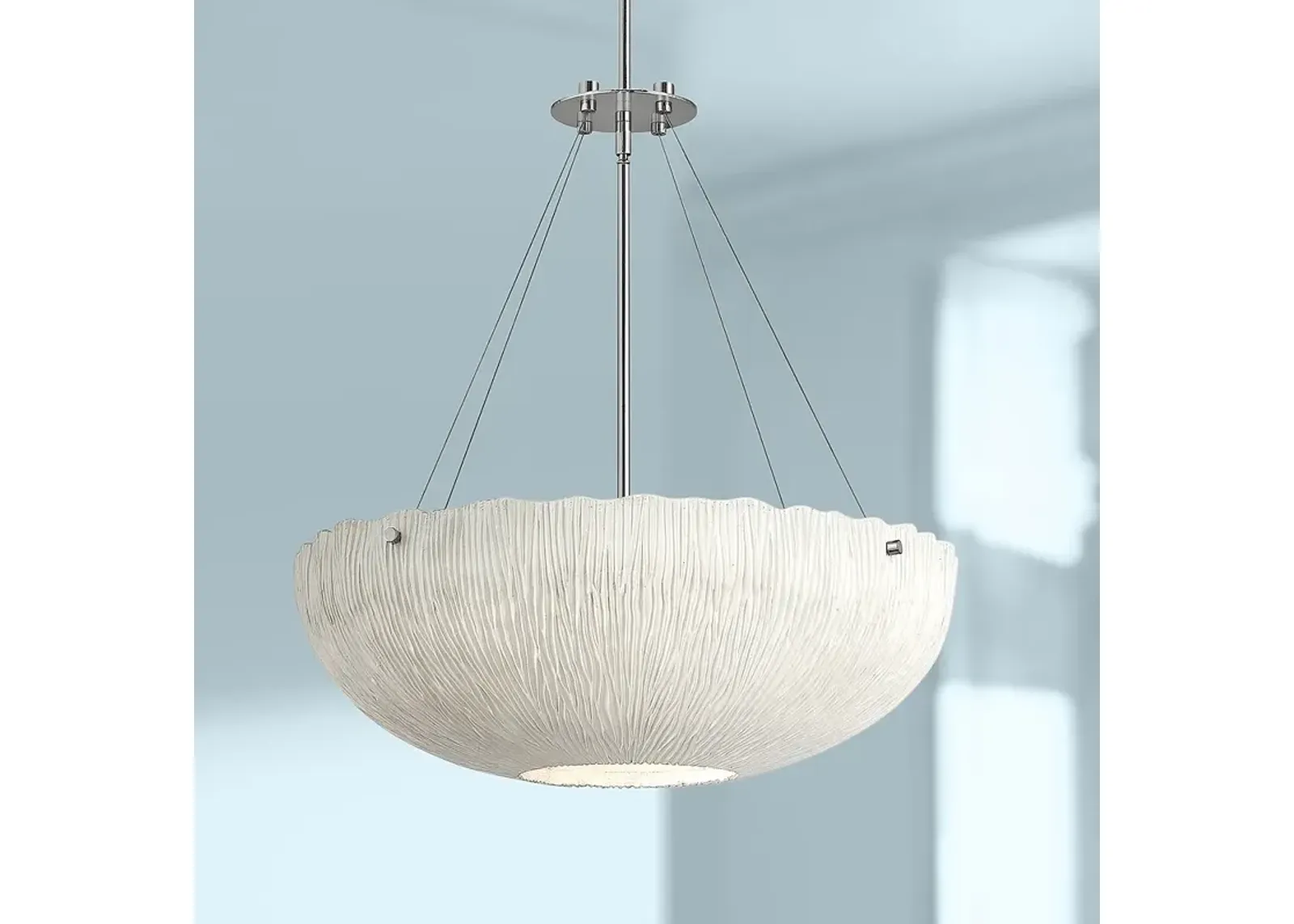 Hinkley Coral 24 3/4" Wide Shell White Bowl Pendant Light