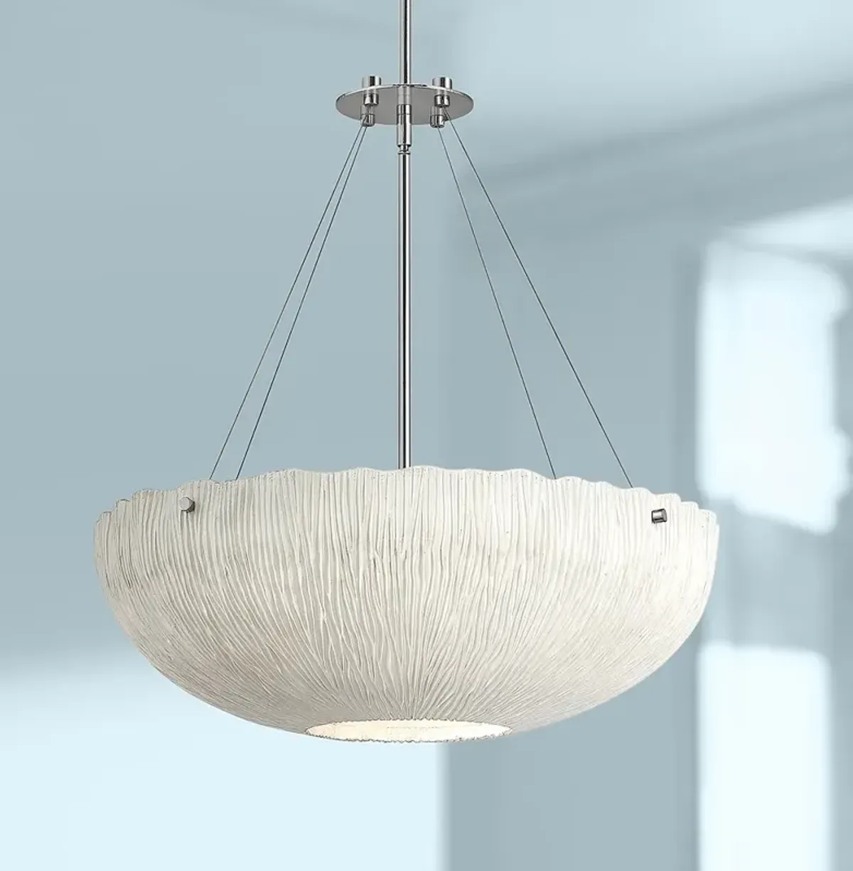 Hinkley Coral 24 3/4" Wide Shell White Bowl Pendant Light