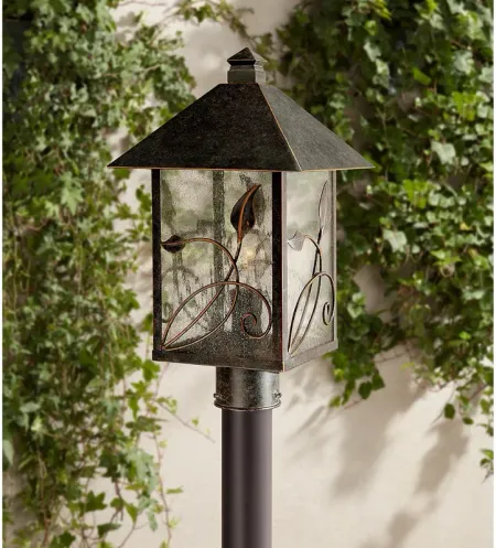 Franklin Iron French Garden 17" Glass and Bronze Outdoor Post Light